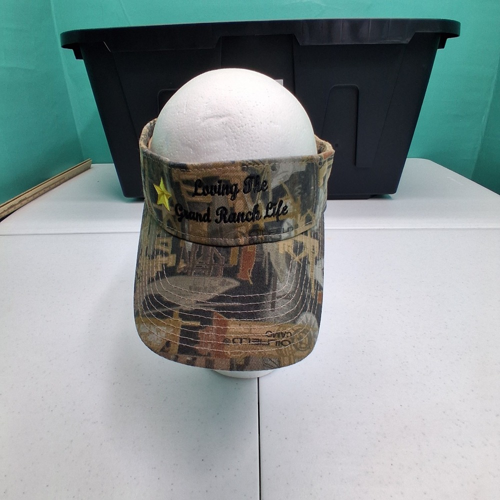 Oilfield Camo Sun Visor OSFM Brown Ranch Life Industrial Camo Star Hat